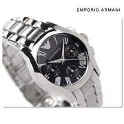  Shop Authentic Emporio Armani Velente Chronograph Black Dial Silver Steel Strap Watch For Women - AR0674 - Luxxuri
