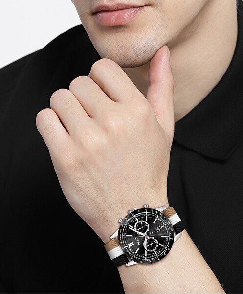  Shop Authentic Hugo Boss Allure Chronograph Black Dial Multicolor Nylon Strap Watch for Men - 1513963 - Luxxuri