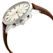  Shop Authentic Fossil Townsman Chronograph White Dial Brown Leather Strap Watch for Men - FS5350 - Luxxuri
