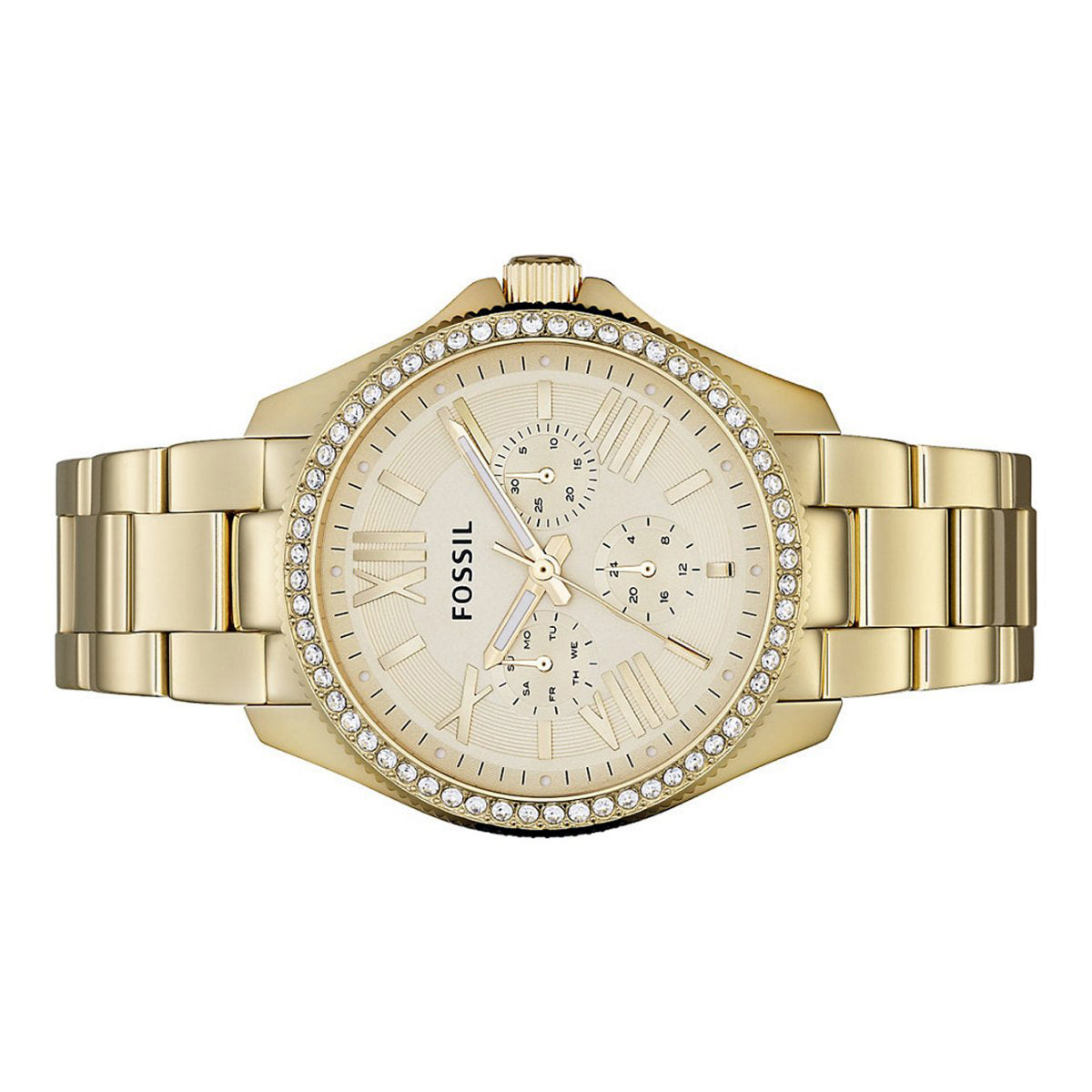  Shop Authentic Fossil Cecile Chronograph Gold Dial Gold Steel Strap Watch for Women - AM4482 - Luxxuri
