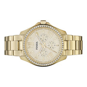  Shop Authentic Fossil Cecile Chronograph Gold Dial Gold Steel Strap Watch for Women - AM4482 - Luxxuri