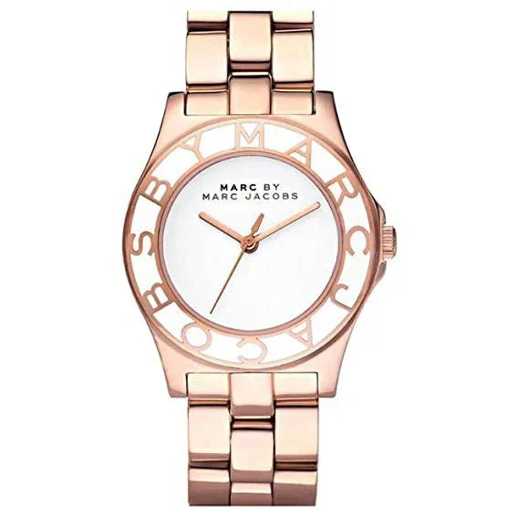  Shop Authentic Marc Jacobs Blade White Dial Gold Steel Strap Watch for Women - MBM3075 - Luxxuri