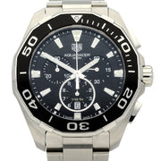  Shop Authentic Tag Heuer Aquaracer Quartz Chronograph Black Dial Silver Steel Strap Watch for Men - CAY111A.BA0927 - Luxxuri