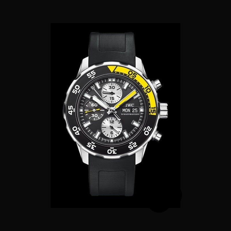  Shop Authentic IWC Aquatimer Automatic Chronograph Black Dial Black Rubber Strap Watch for Men - IW376709 - Luxxuri