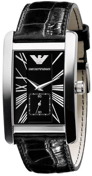  Shop Authentic Emporio Armani Classic Black Dial Black Leather Strap Watch For Women - AR0144 - Luxxuri