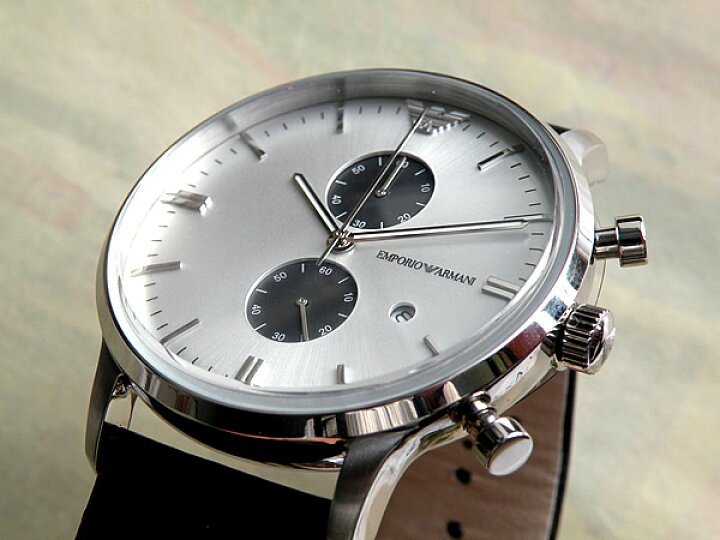  Shop Authentic Emporio Armani Gianni White Dial Black Leather Strap Watch For Men - AR0385 - Luxxuri