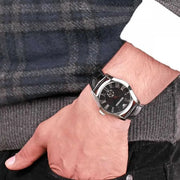  Shop Authentic Emporio Armani Valente Black Dial Black Leather Strap Watch For Men - AR0643 - Luxxuri