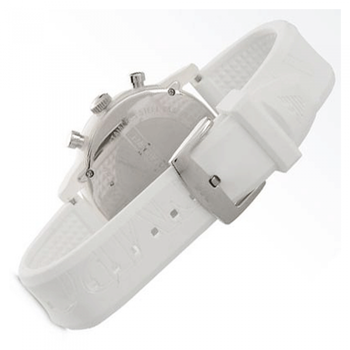  Shop Authentic Emporio Armani Classic Chronograph White Dial White Rubber Strap Watch For Men - AR1054 - Luxxuri