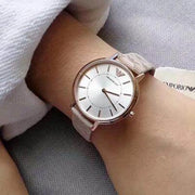  Shop Authentic Emporio Armani Gianni T Bar Quartz Silver Dial Beige Leather Strap Watch For Women - AR80007 - Luxxuri