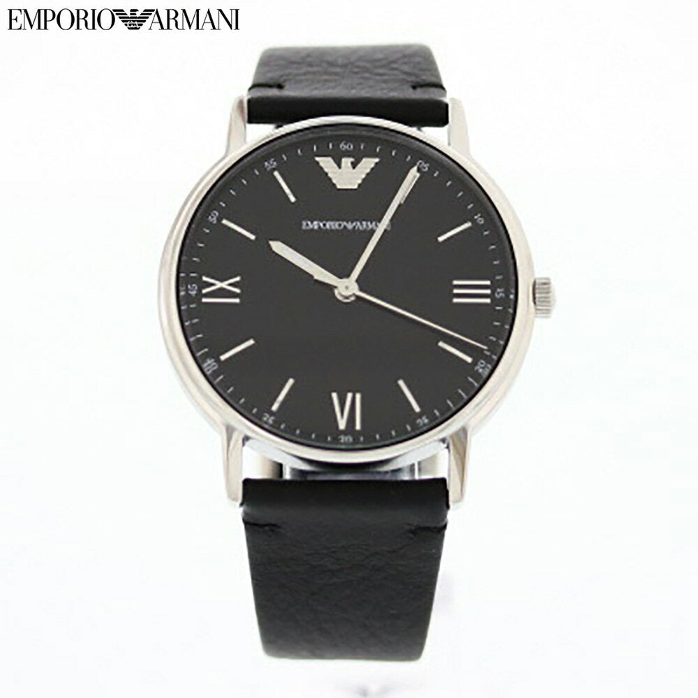 Shop Authentic Emporio Armani Kappa Analog Quartz Black Dial Black Leather Strap Watch For Men - AR11013 - Luxxuri
