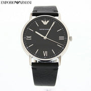  Shop Authentic Emporio Armani Kappa Analog Quartz Black Dial Black Leather Strap Watch For Men - AR11013 - Luxxuri