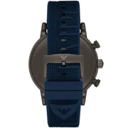  Shop Authentic Emporio Armani  Luigi Chronograph Black Dial Blue Rubber Strap Watch For Men - AR11023 - Luxxuri