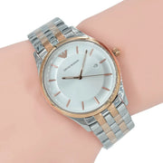  Shop Authentic Emporio Armani Lambda Analog Silver Dial Two Tone Steel Strap Watch For Men - AR11044 - Luxxuri