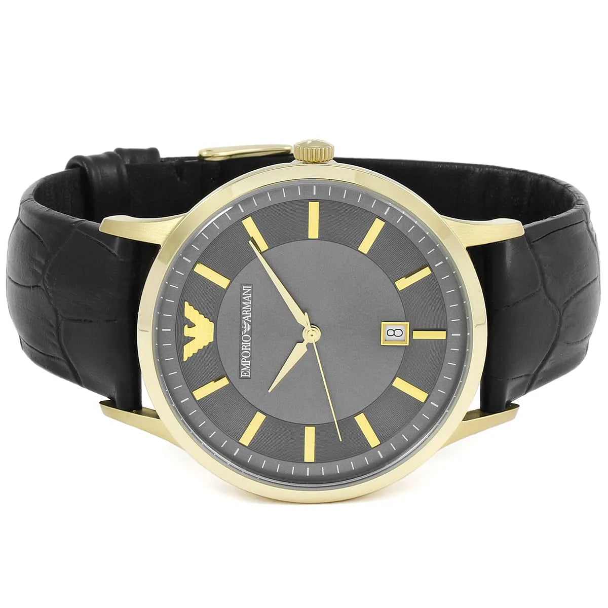  Shop Authentic Emporio Armani Renato Quartz Grey Dial Black Leather Strap Watch For Men - AR11049 - Luxxuri