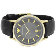  Shop Authentic Emporio Armani Renato Quartz Grey Dial Black Leather Strap Watch For Men - AR11049 - Luxxuri