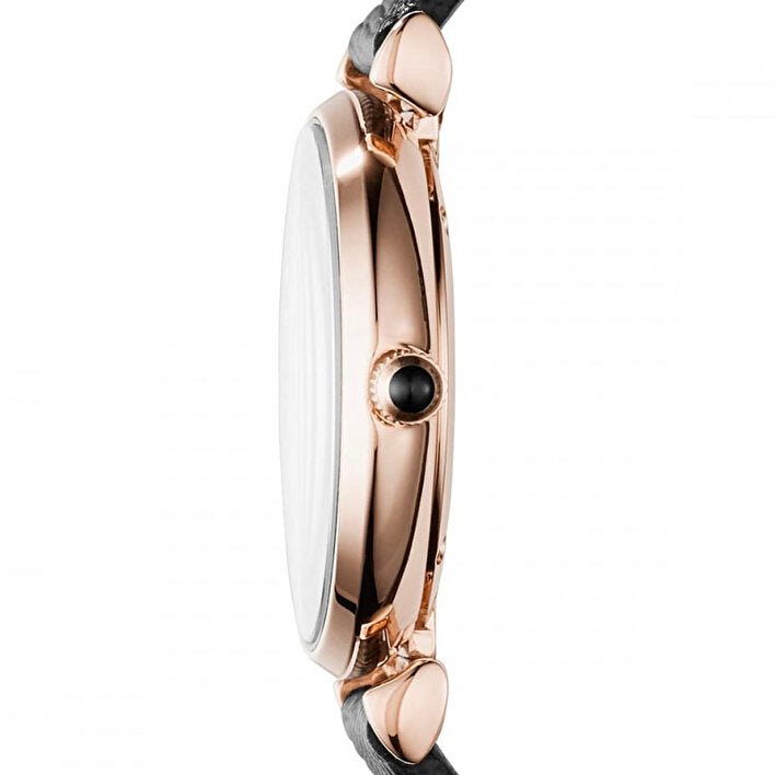  Shop Authentic Emporio Armani Gianni T Bar Black Mother of Pearl Dial Black Leather Strap Watch For Women - AR11060 - Luxxuri