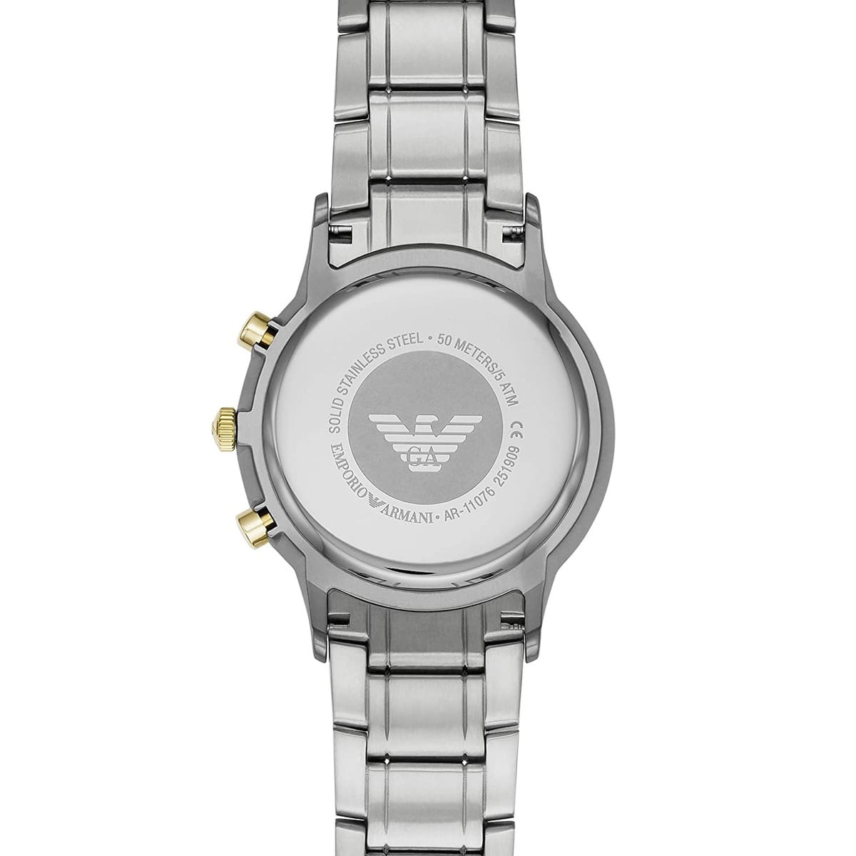  Shop Authentic Emporio Armani Renato Chronograph Quartz Silver Dial Two Tone Steel Strap Watch For Men - AR11076 - Luxxuri