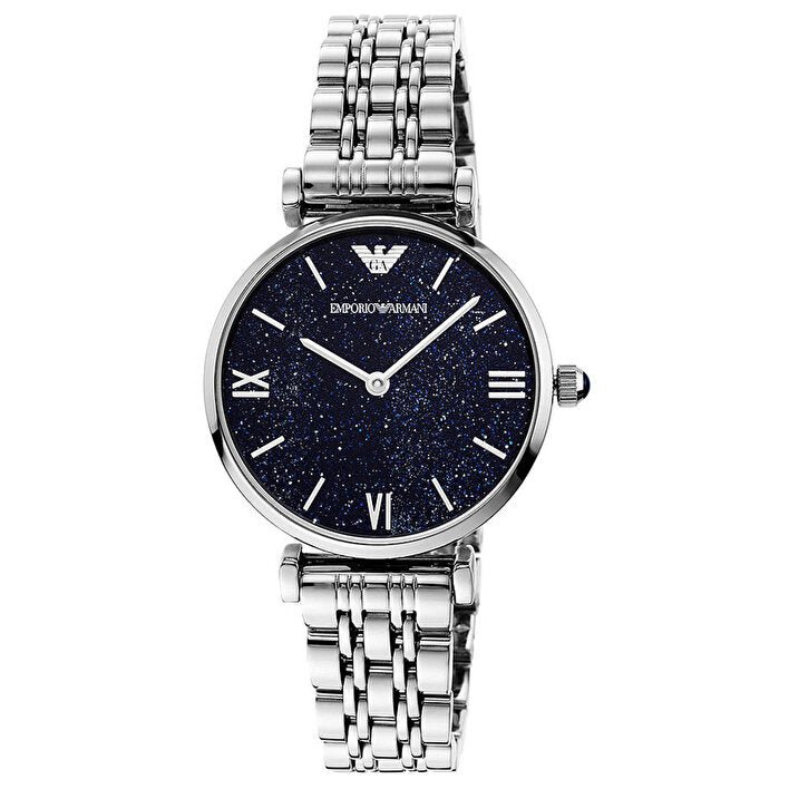 Shop Authentic Emporio Armani Gianni T Bar Dark Blue Dial Silver Stainless Steel Watch For Women - AR11091 - Luxxuri
