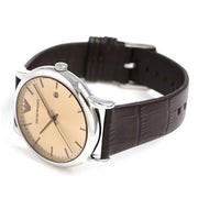  Shop Authentic Emporio Armani Luigi Analog Bronze Dial Brown Leather Strap Watch For Men - AR11096 - Luxxuri