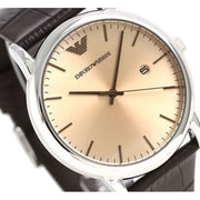  Shop Authentic Emporio Armani Luigi Analog Bronze Dial Brown Leather Strap Watch For Men - AR11096 - Luxxuri