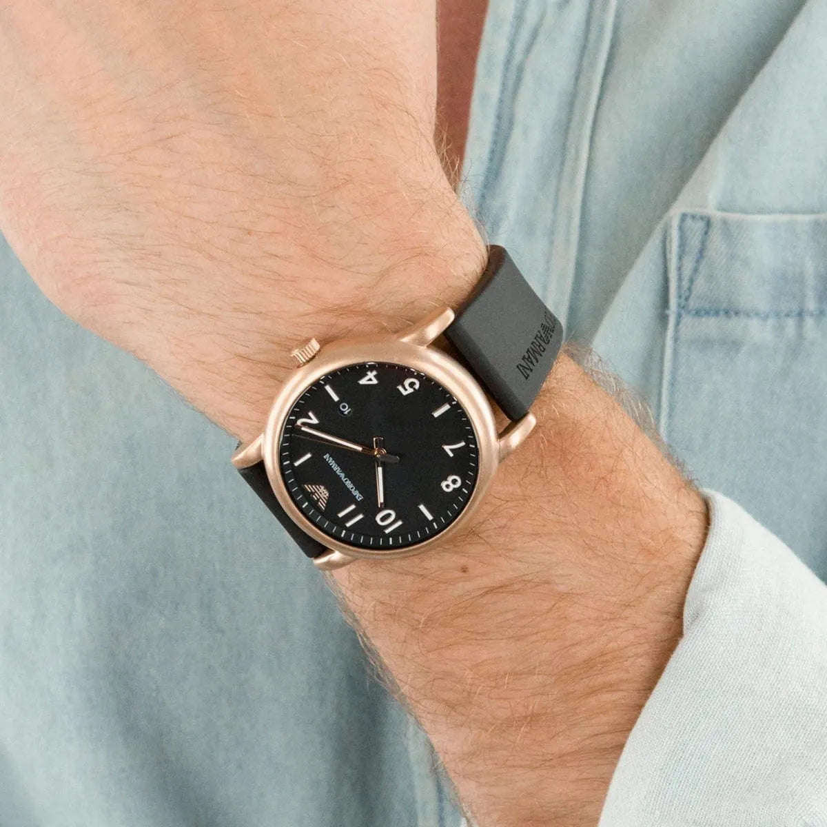  Shop Authentic Emporio Armani Luigi Quartz Black Dial Black Rubber Strap Watch For Men - AR11097 - Luxxuri