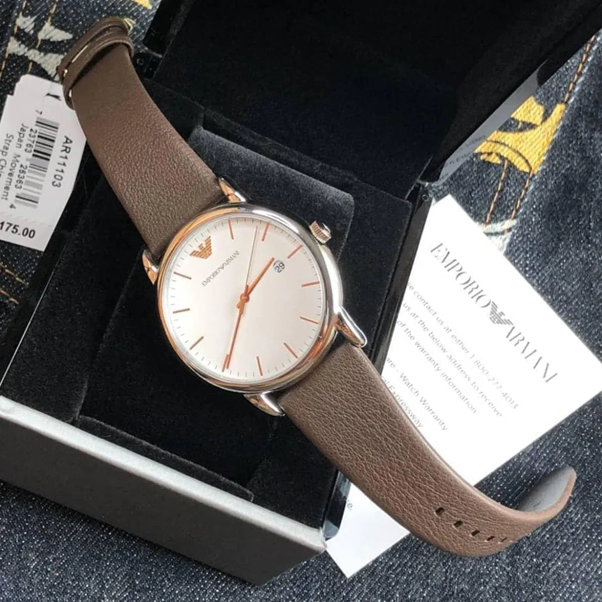  Shop Authentic Emporio Armani Kappa Quartz White Dial Brown Leather Strap Watch For Men - AR80006 - Luxxuri