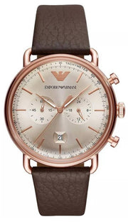  Shop Authentic Emporio Armani Aviator Grey Dial Brown Leather Strap Watch For Men - AR11106 - Luxxuri