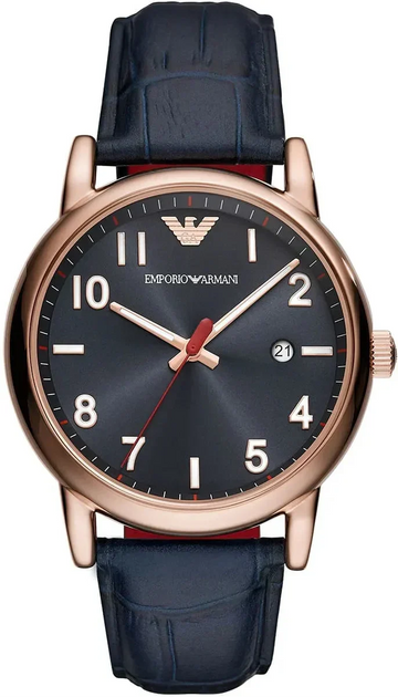 Emporio Armani Luigi Blue Dial Blue Leather Strap Watch for Men - AR11135