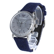  Shop Authentic Emporio Armani Aviator Quartz Grey Dial Blue Fabric Strap Watch For Men - AR11144 - Luxxuri