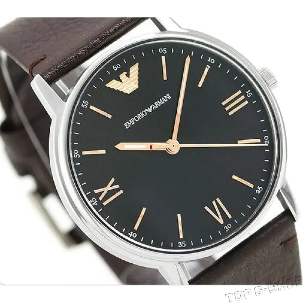  Shop Authentic Emporio Armani Kappa Quartz Black Dial Brown Leather Strap Watch For Men - AR11153 - Luxxuri