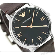  Shop Authentic Emporio Armani Kappa Quartz Black Dial Brown Leather Strap Watch For Men - AR11153 - Luxxuri
