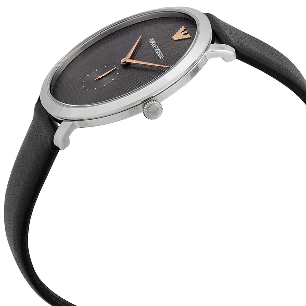  Shop Authentic Emporio Armani Modern Slim Quartz Grey Dial Black Leather Strap Watch For Men - AR11162 - Luxxuri