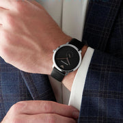  Shop Authentic Emporio Armani Modern Slim Quartz Grey Dial Black Leather Strap Watch For Men - AR11162 - Luxxuri