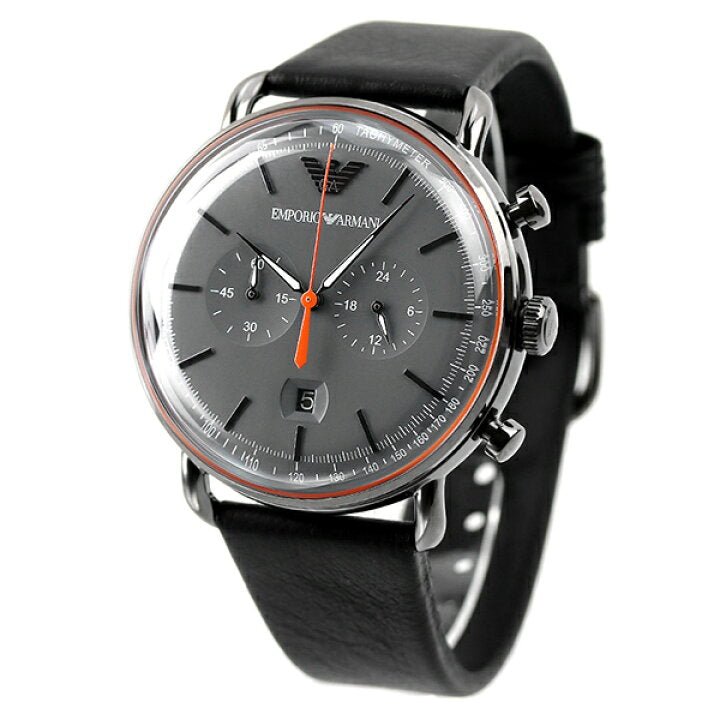  Shop Authentic Emporio Armani Aviator Grey Dial Grey Leather Strap Watch For Men - AR11168 - Luxxuri