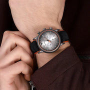  Shop Authentic Emporio Armani Chronograph Quartz Grey Dial Black Leather Strap Watch For Men - AR11174 - Luxxuri