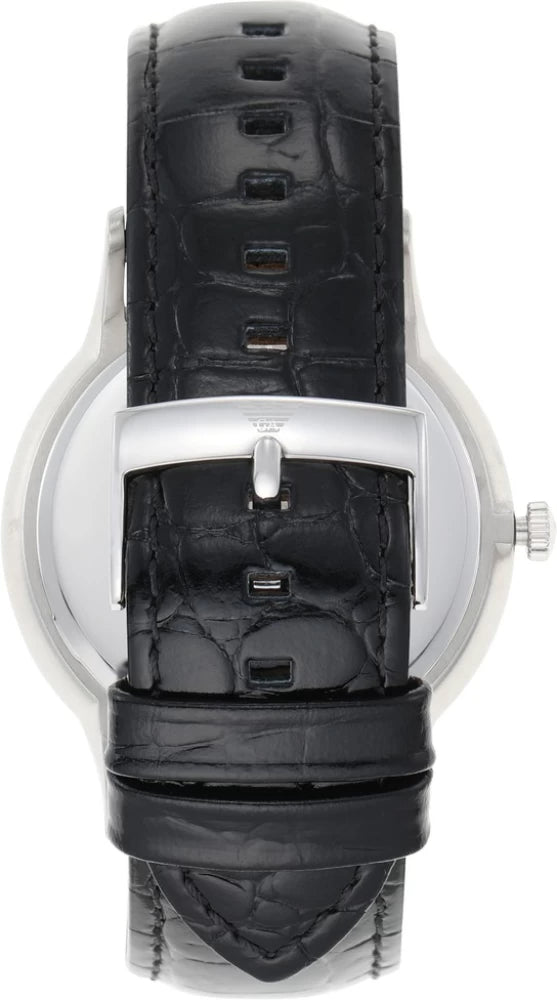  Shop Authentic Emporio Armani Renato Analog Black Dial Black Leather Strap Watch For Men - AR11186 - Luxxuri