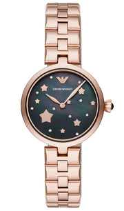  Shop Authentic Emporio Armani Arianna Black Dial Rose Gold Stainless Steel Watch For Women - AR11197 - Luxxuri