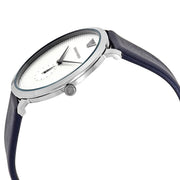  Shop Authentic Emporio Armani Modern Slim Analog Silver Dial Blue Leather Strap Watch For Men - AR11214 - Luxxuri