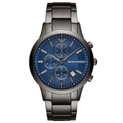  Shop Authentic Emporio Armani Renato Chronograph Blue Dial Grey Steel Strap Watch For Men - A11215 - Luxxuri