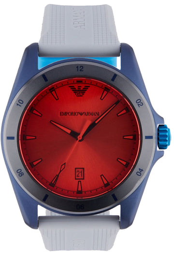  Shop Authentic Emporio Armani Sigma Analog Orange Dial Grey Silicone Strap Watch For Men - AR11218 - Luxxuri