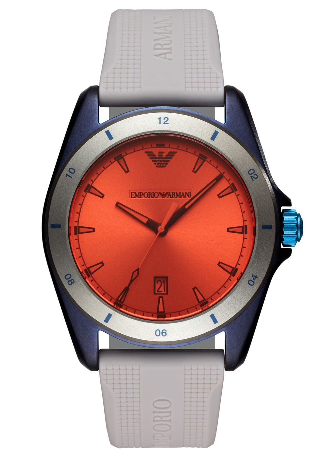  Shop Authentic Emporio Armani Sigma Analog Orange Dial Grey Silicone Strap Watch For Men - AR11218 - Luxxuri