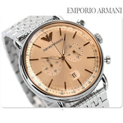  Shop Authentic Emporio Armani Aviator Chronograph Beige Dial Silver Steel Strap Watch For Men - AR11239 - Luxxuri