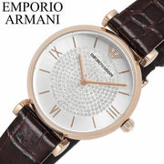  Shop Authentic Emporio Armani Gianni T-Bar Silver Dial Brown Leather Strap Watch For Women - AR11269 - Luxxuri