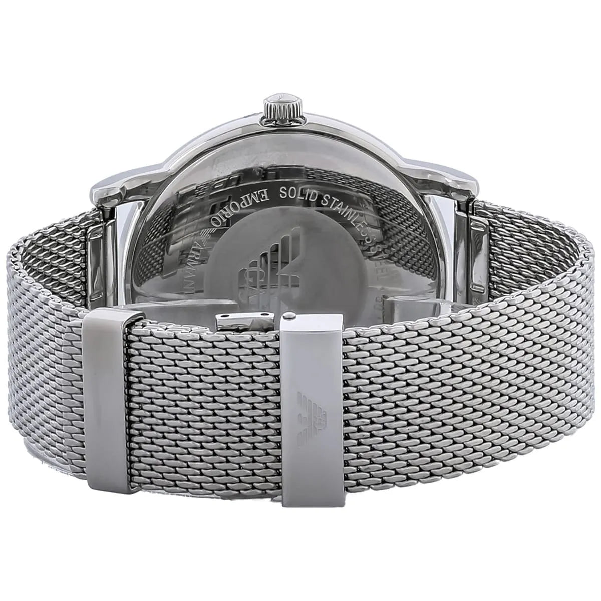  Shop Authentic Emporio Armani Luigi Analog Black Dial Silver Mesh Bracelet Watch For Men - AR11272 - Luxxuri