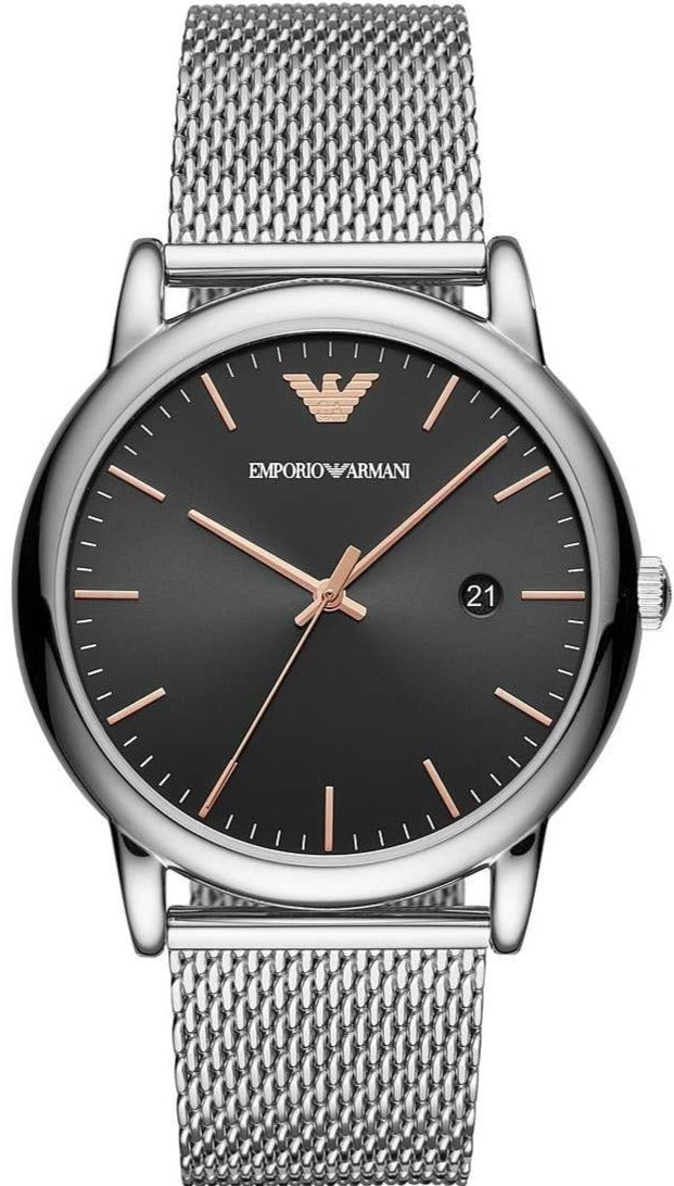  Shop Authentic Emporio Armani Luigi Analog Black Dial Silver Mesh Bracelet Watch For Men - AR11272 - Luxxuri