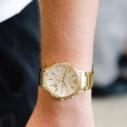  Shop Authentic Emporio Armani Renato Chronograph White Dial Gold Steel Strap Watch For Men - AR11332 - Luxxuri