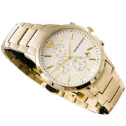  Shop Authentic Emporio Armani Renato Chronograph White Dial Gold Steel Strap Watch For Men - AR11332 - Luxxuri