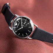  Shop Authentic Emporio Armani Aviator Quartz Black Dial Black Leather Strap Watch For Men - AR11336 - Luxxuri
