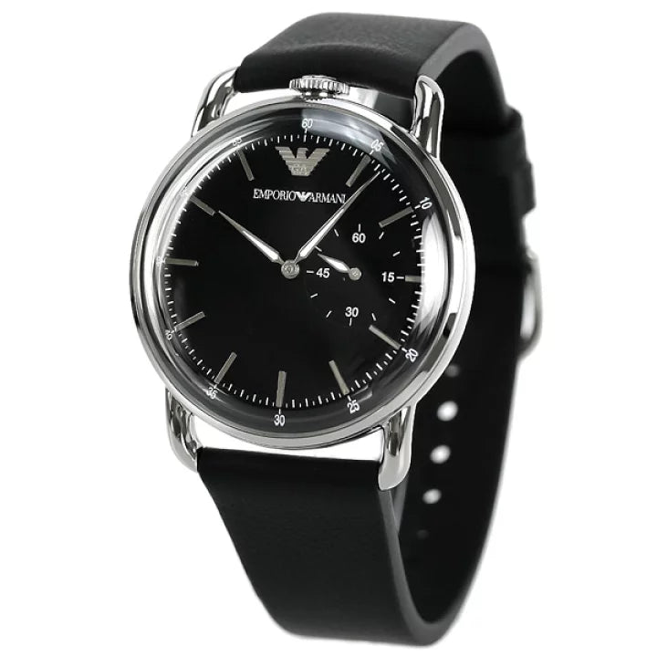  Shop Authentic Emporio Armani Aviator Quartz Black Dial Black Leather Strap Watch For Men - AR11336 - Luxxuri