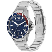  Shop Authentic Emporio Armani Diver Quartz Blue Dial Silver Steel Strap Watch For Men - AR11339 - Luxxuri